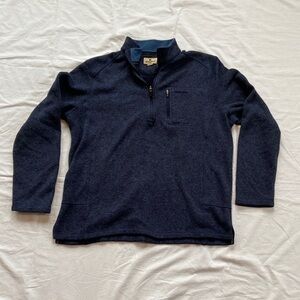 Woolrich Pullover Quarter Zip Sweater Jacket Men's XL Navy Blue